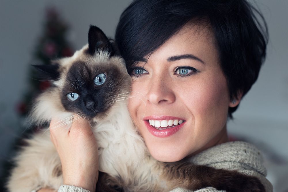 The girl and the cat