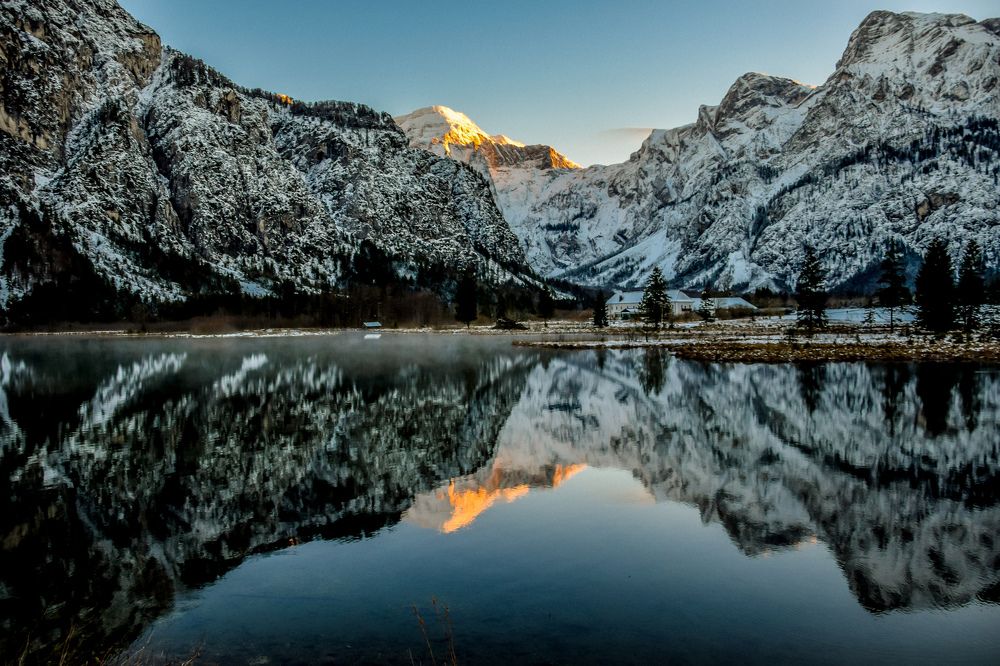 The reflection of the mountains