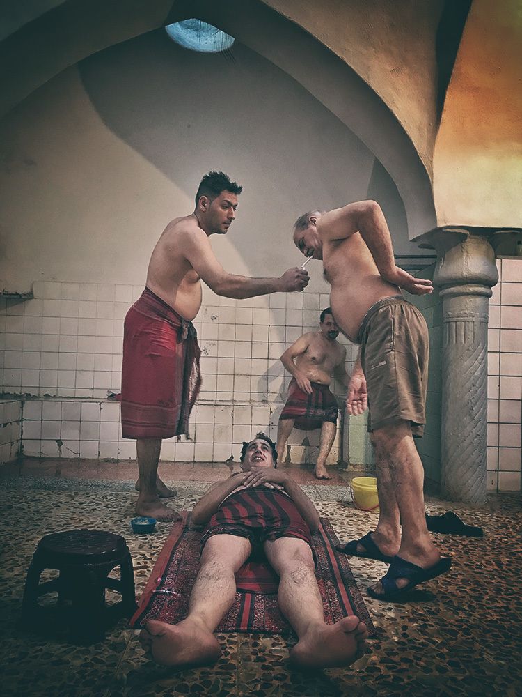 Mans in Historical bath