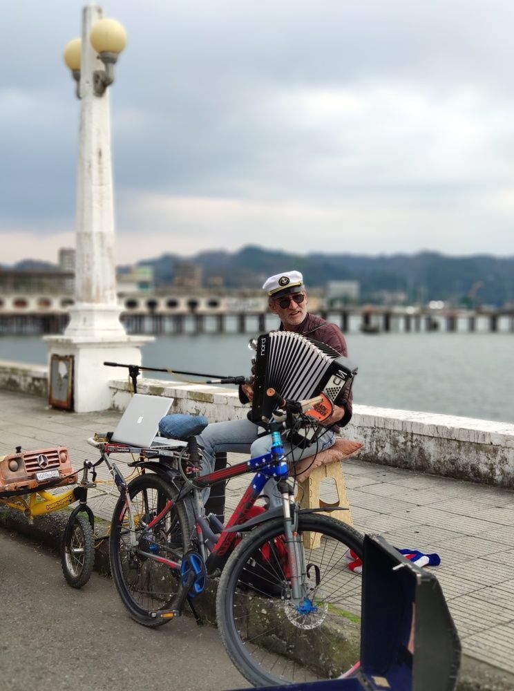 MacBook and Accordion
