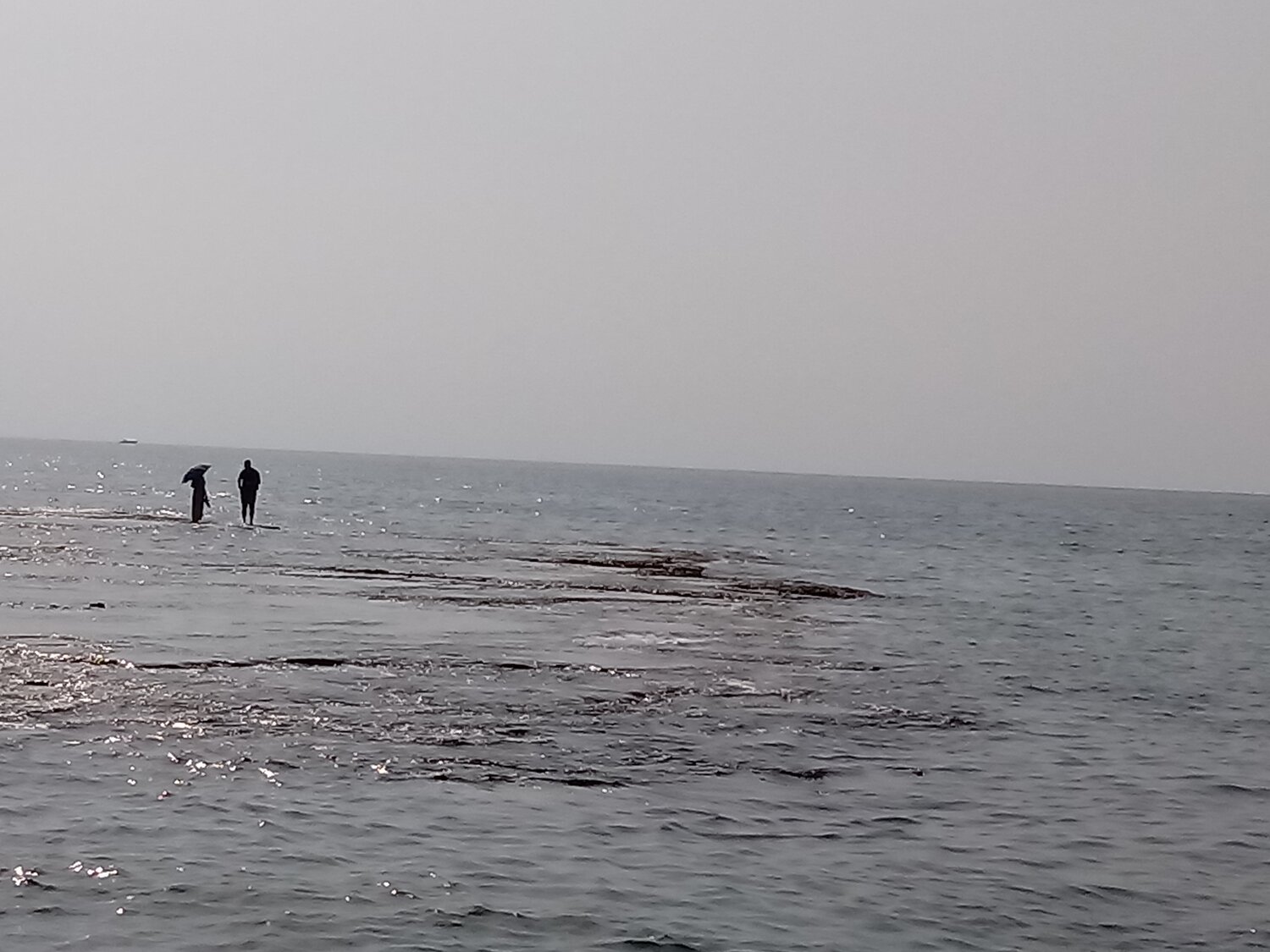 Couple walking on water