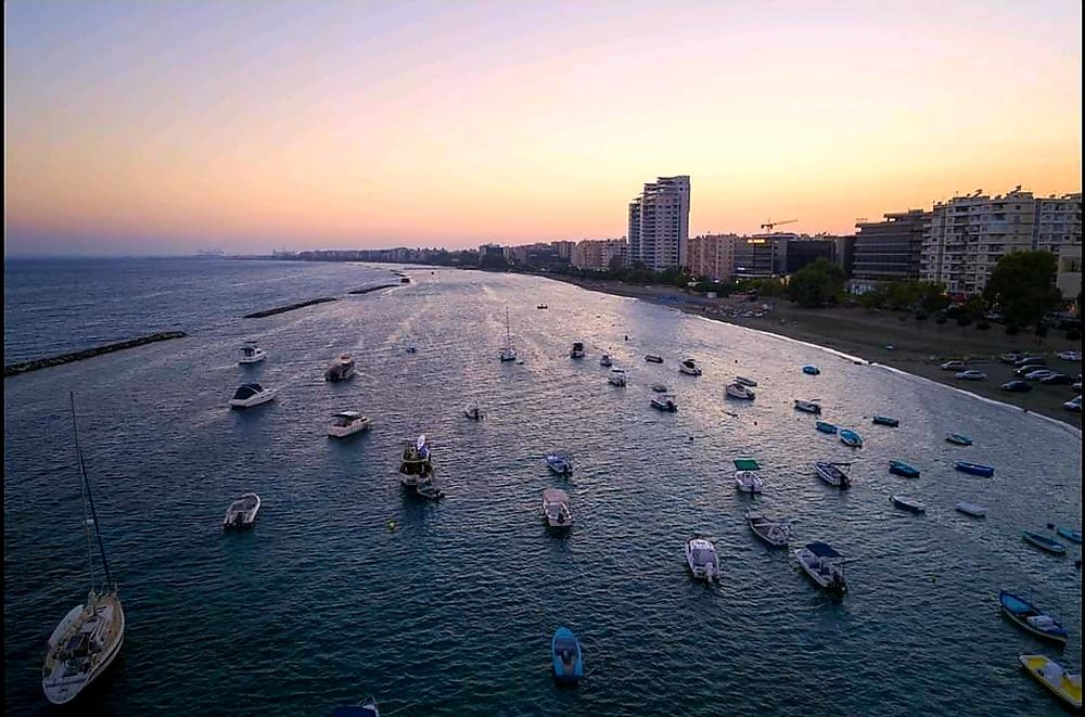 Limassol coastline from above.