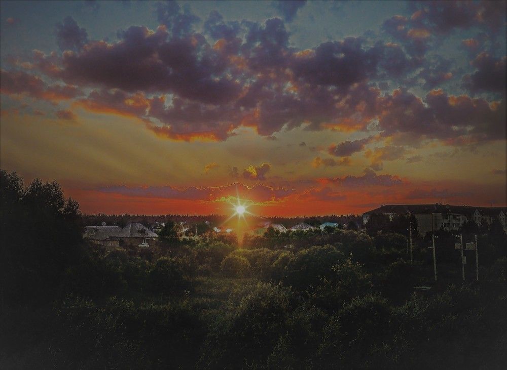 Закат в сельской местности