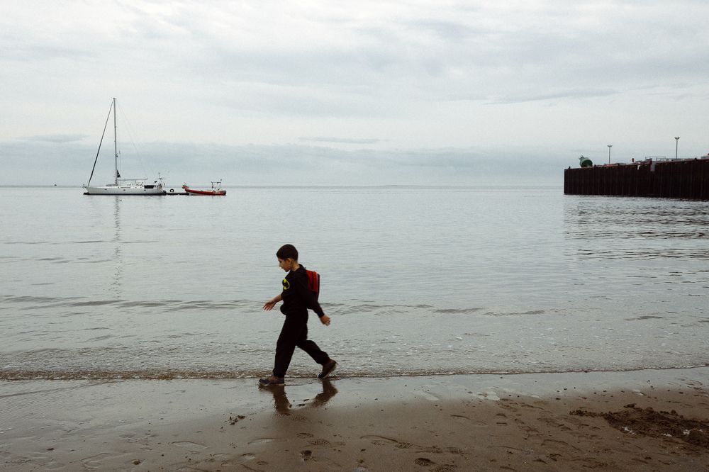 Walking by Saint Lawrence River