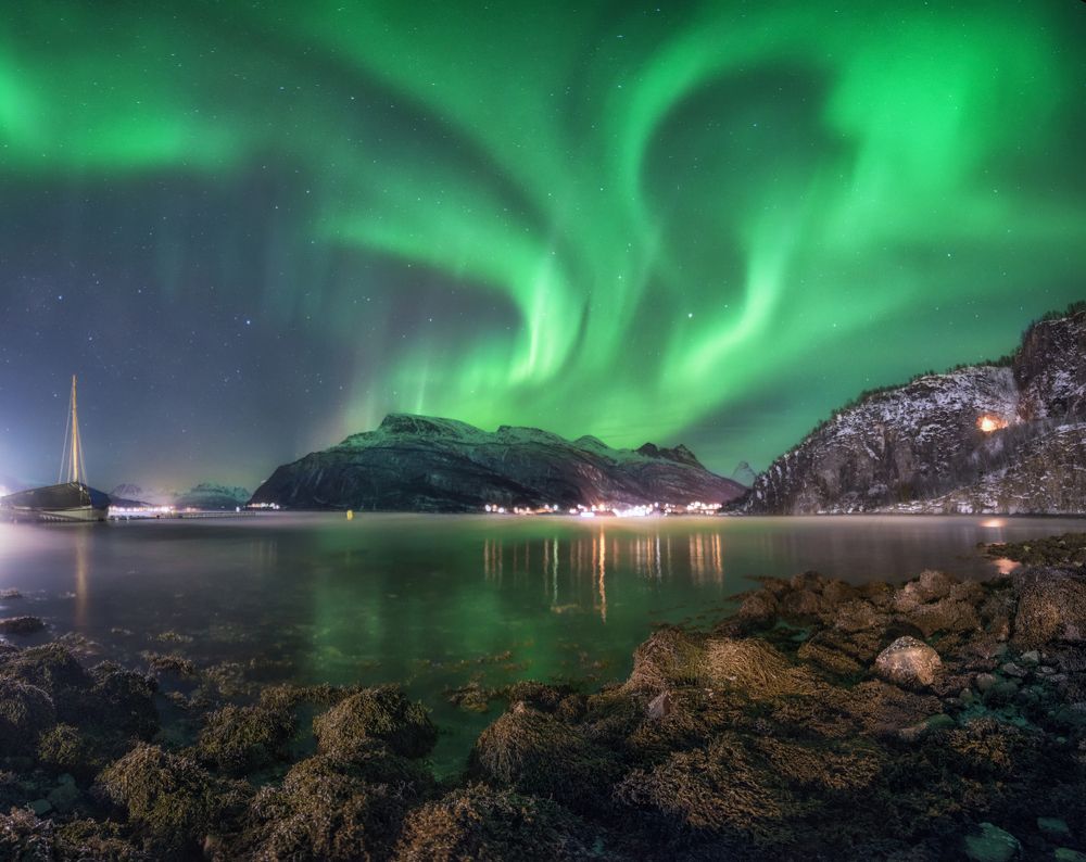 Северные сияния в Норвегии.