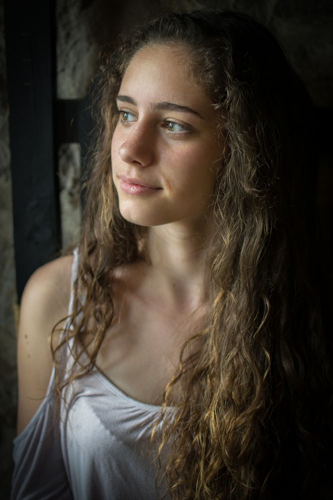 Young girl in a castle