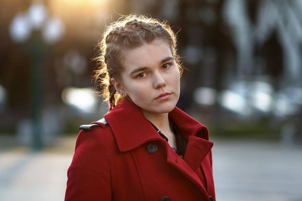 на закате...