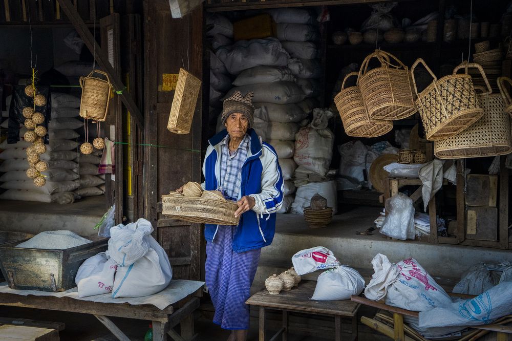 At the authentic local market of Bagan
