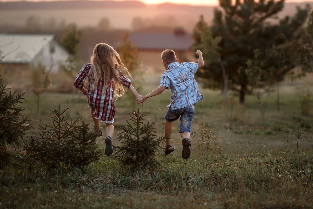 детские игры на закате