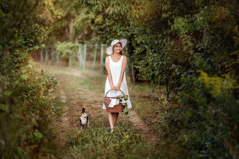 девушка и кошка 3