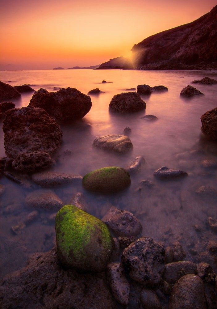 Magical sunset of the island