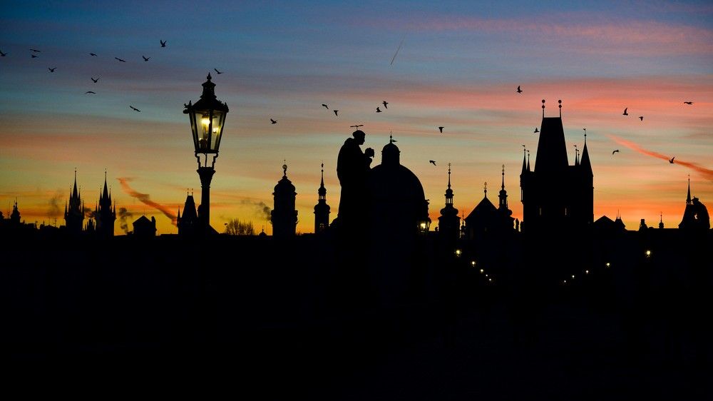 Prague's Charles Bridge at dawn