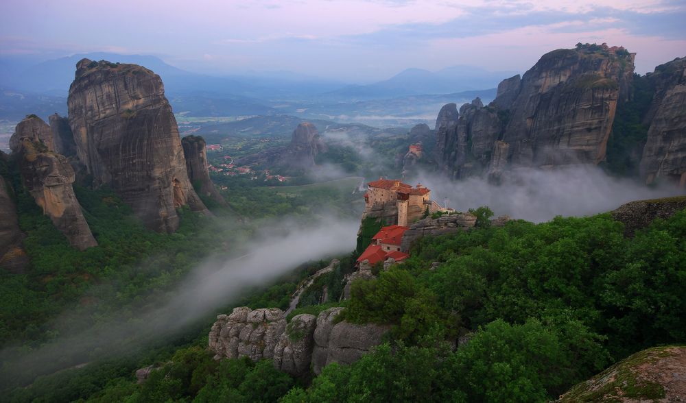 Meteora foggy sunrise, Greece