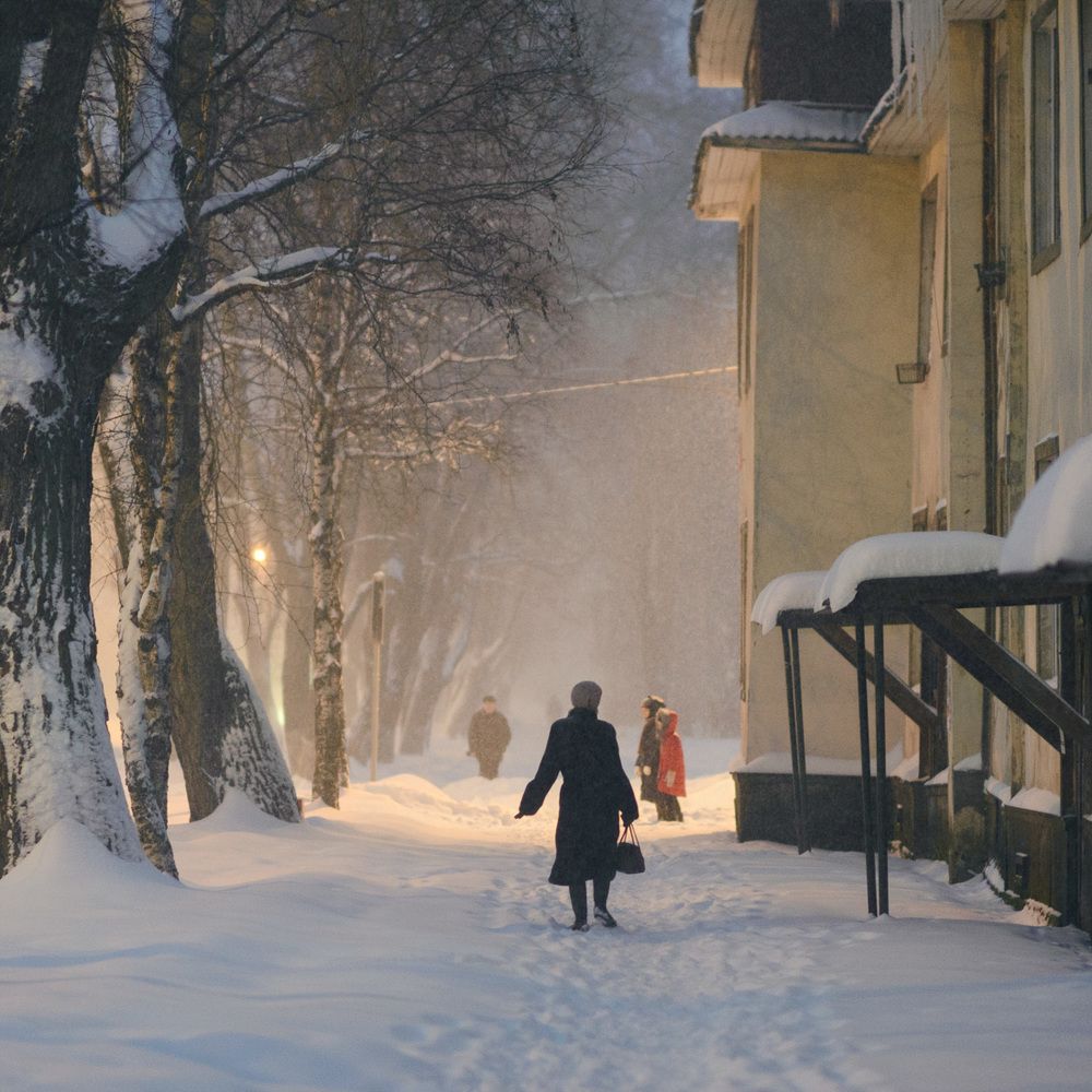 В снежной дымке