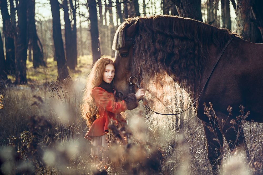 Girl and horse.