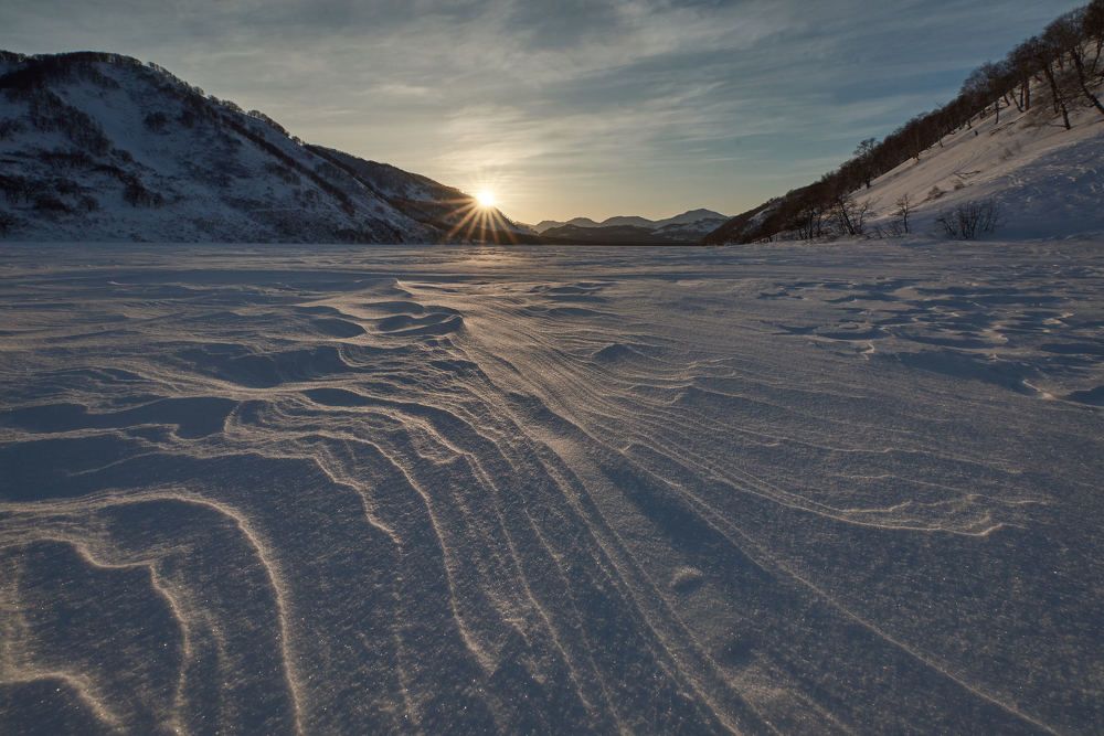 Закат морозным днём