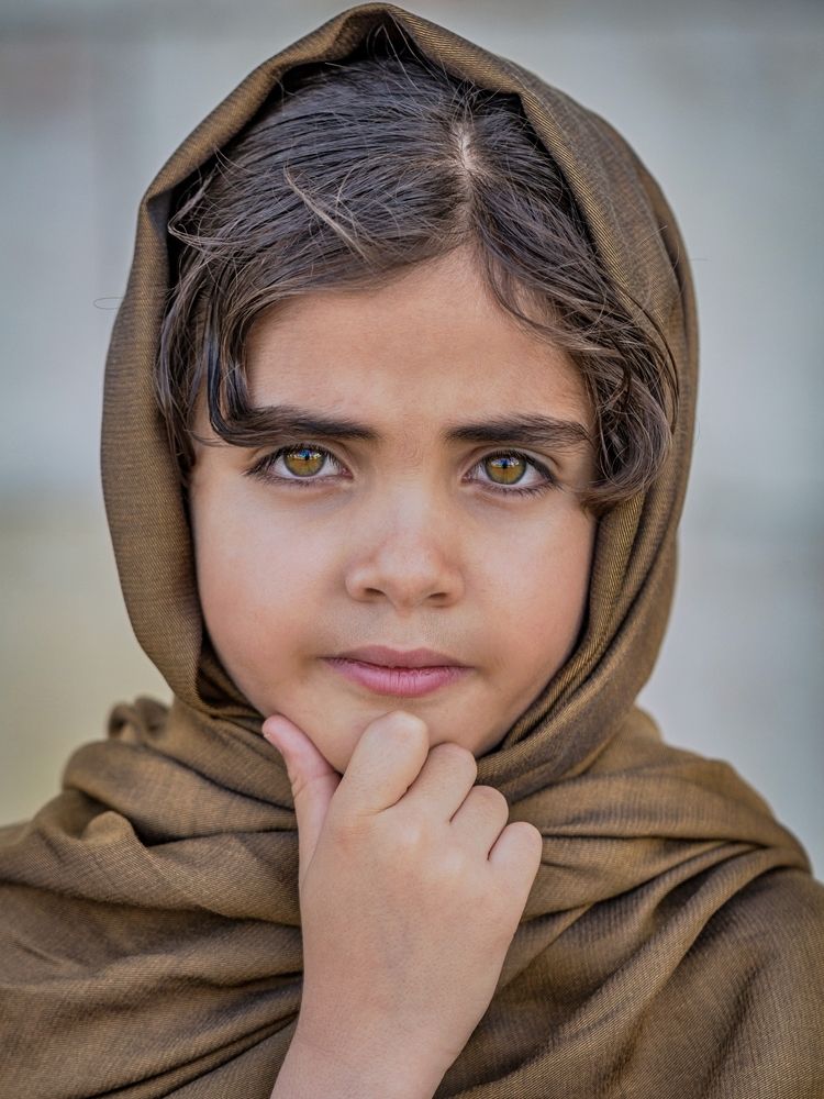 portrait of a cute little girl with hijab