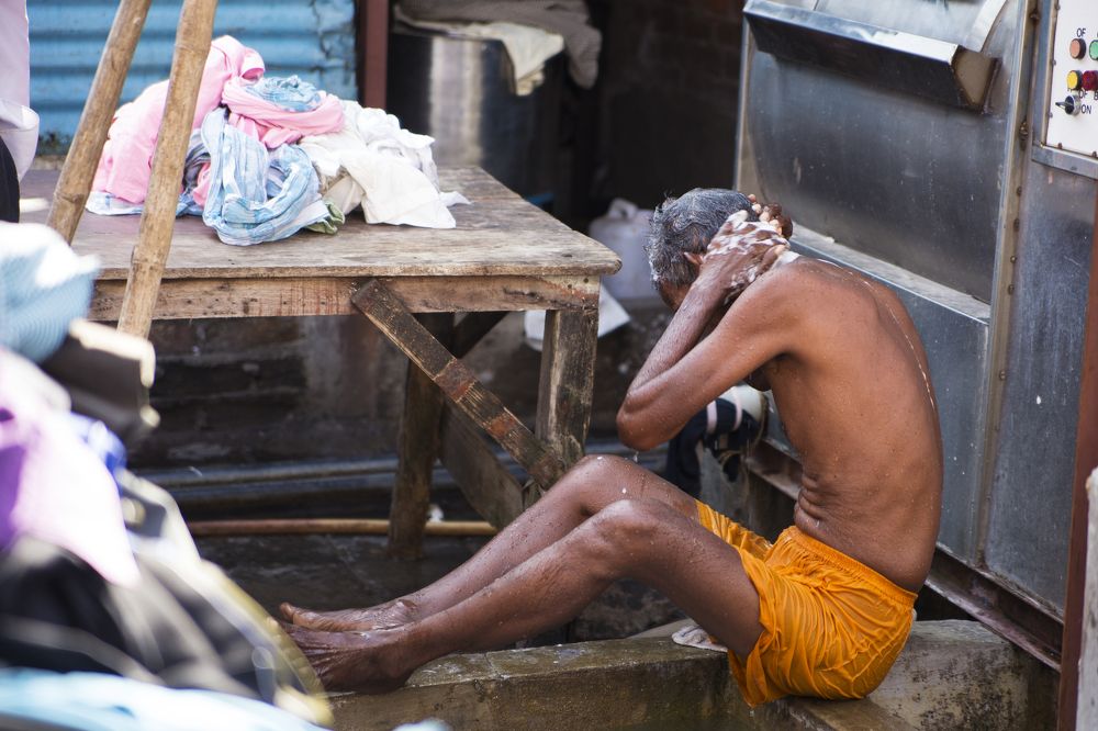 Прачечная под открытым небом Дхоби Гхат в Мумбаи.
