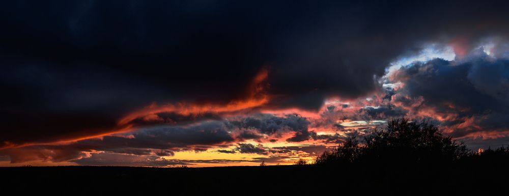 cloudy burning sunset