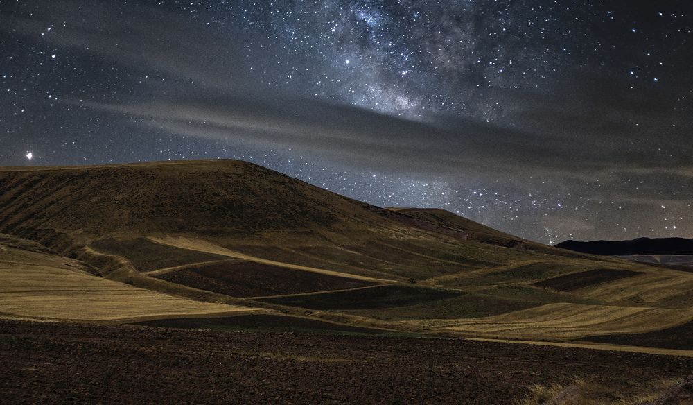 Milky way over the farms