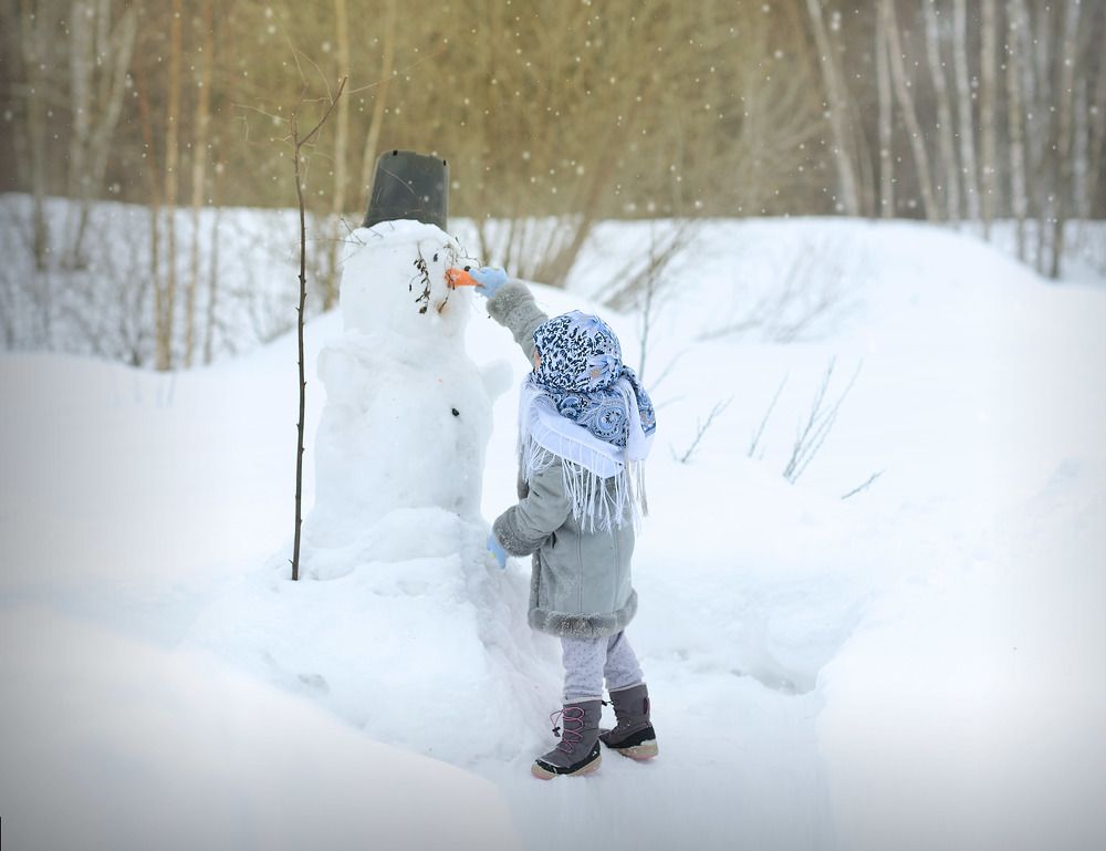 я и друг мой снеговик