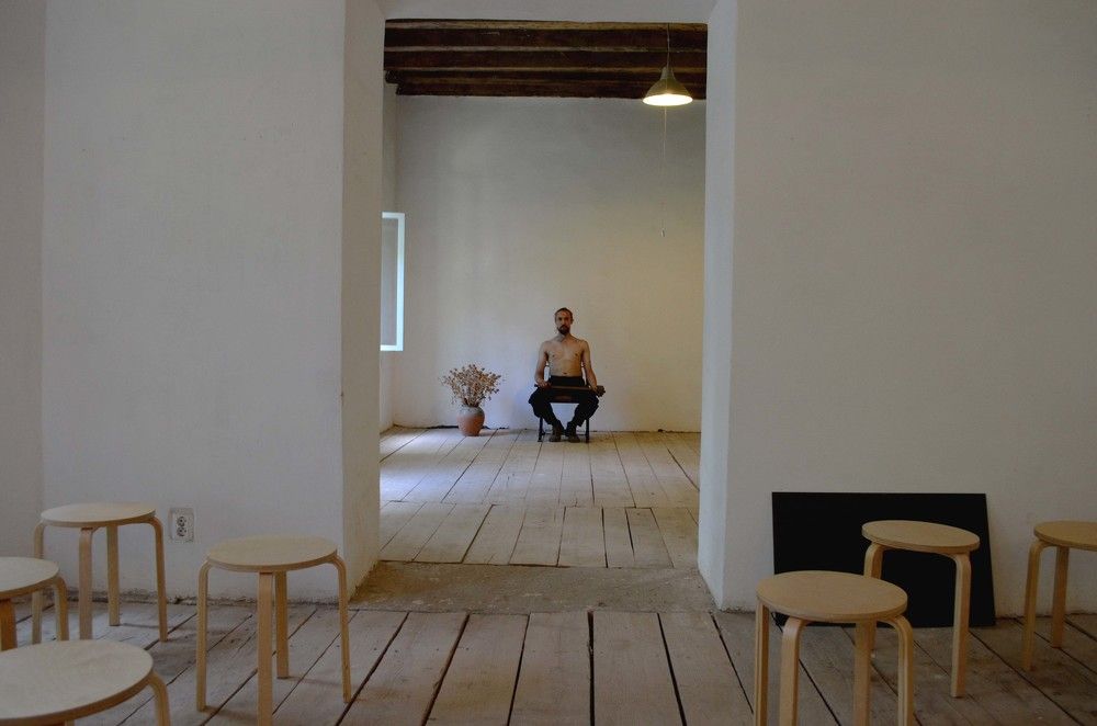 Blacksmith with a flower vase