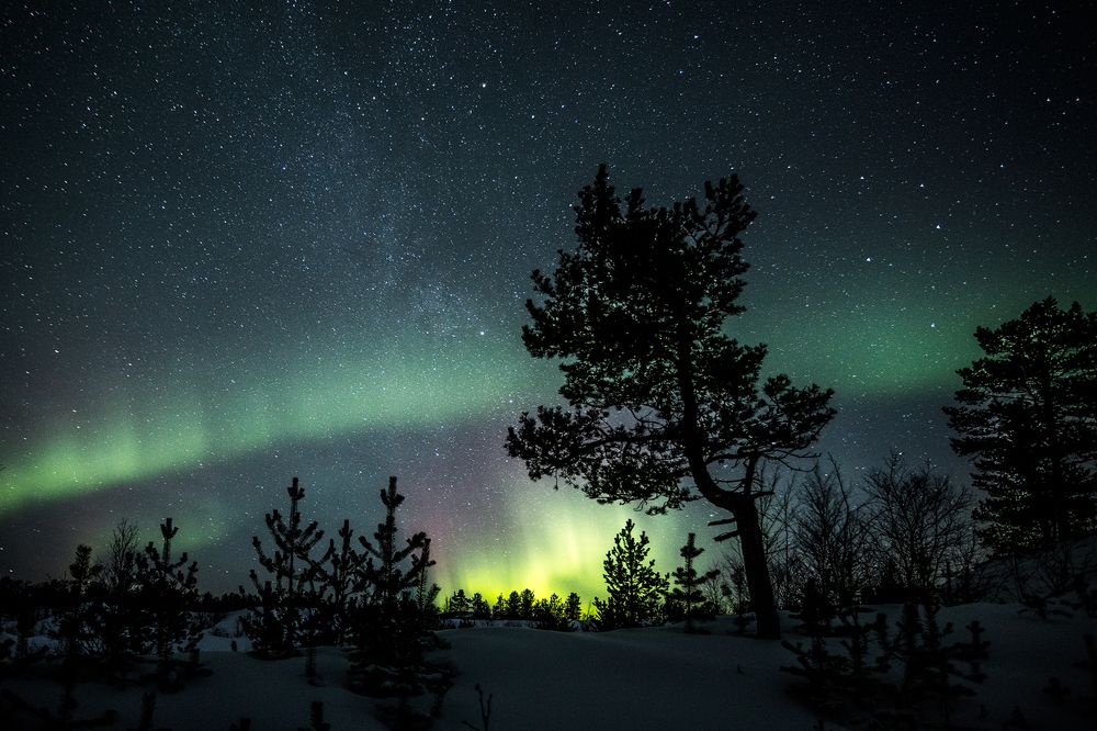 Полярное сияние и млечный путь