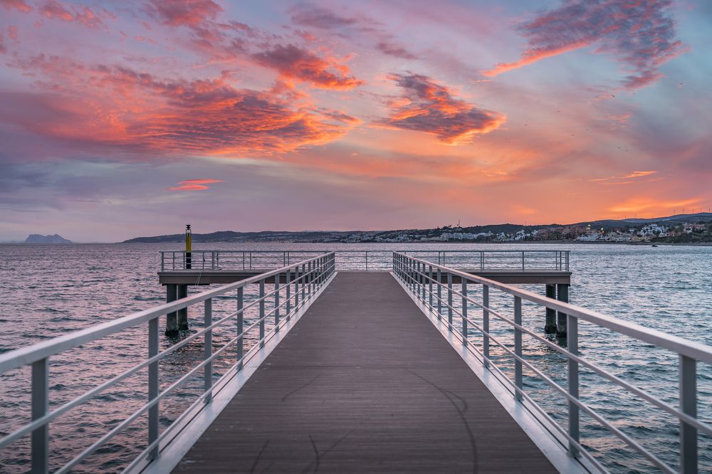 Mediterranean Pier Over Gibraltar