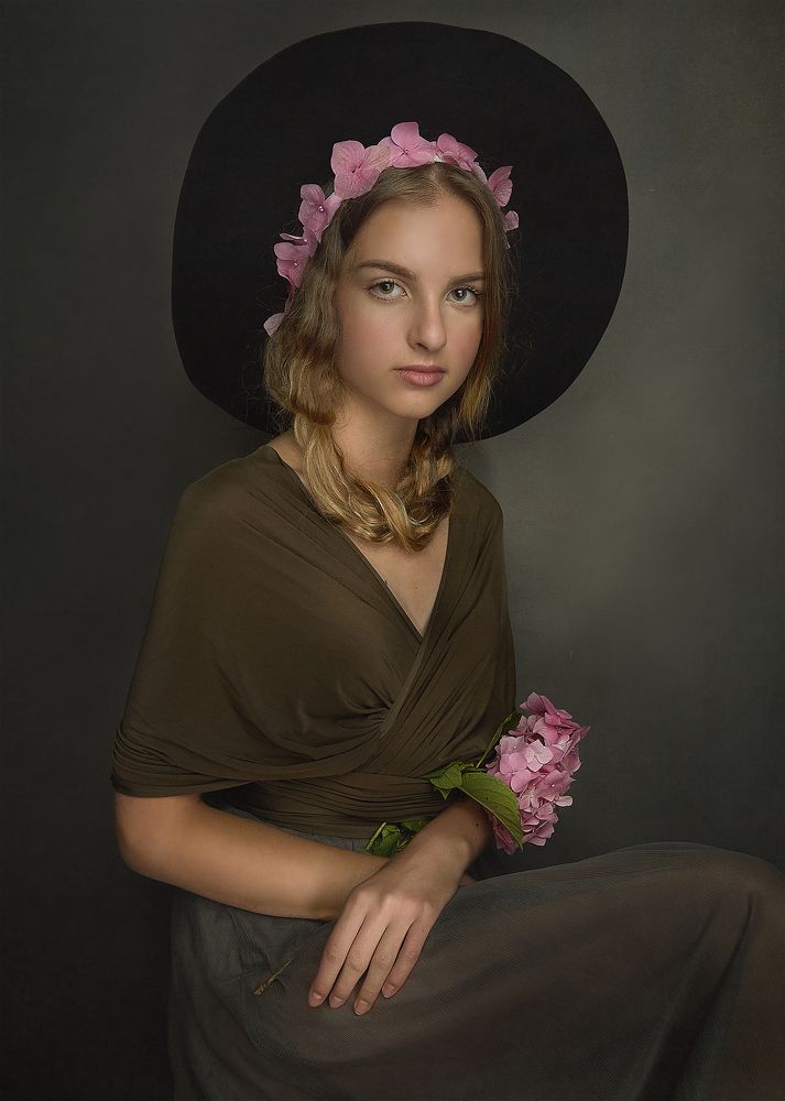 Розовая гортензия