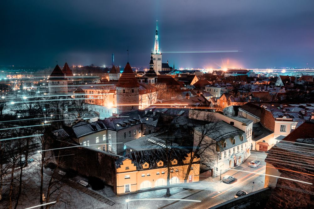 Ночь над Старым городом Таллинна