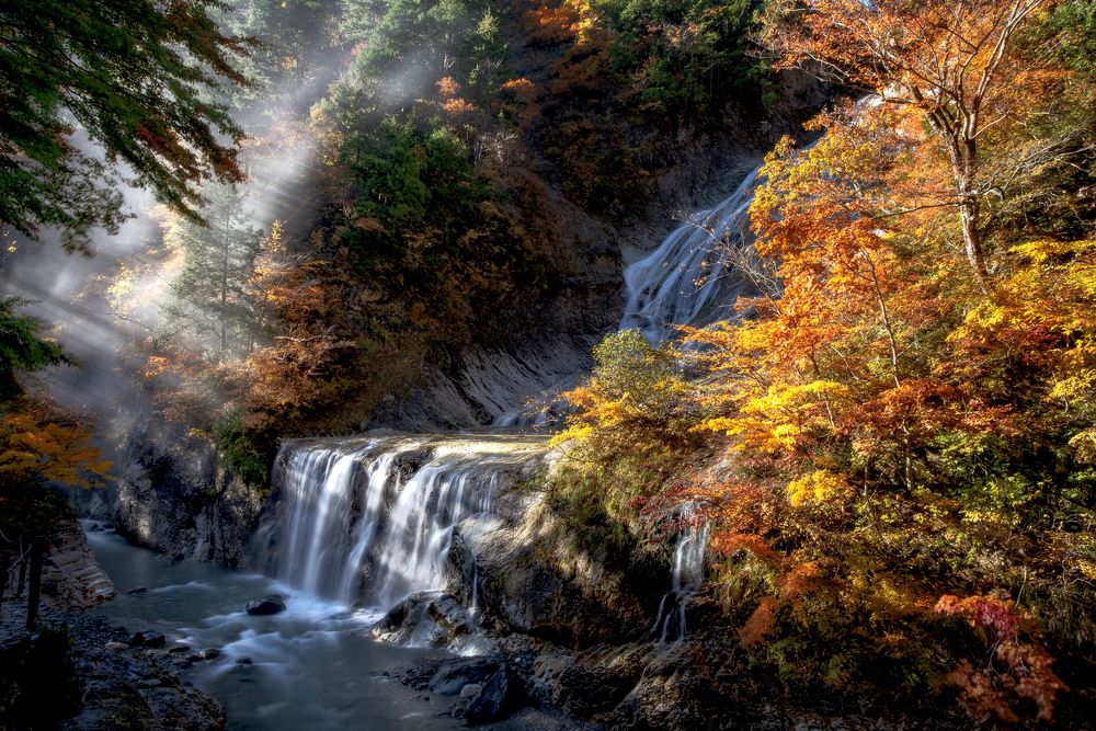 Waterfall in the light