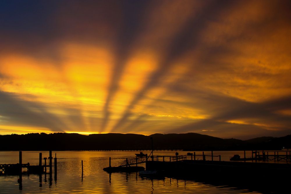 Sunset over Knysna Lagoon