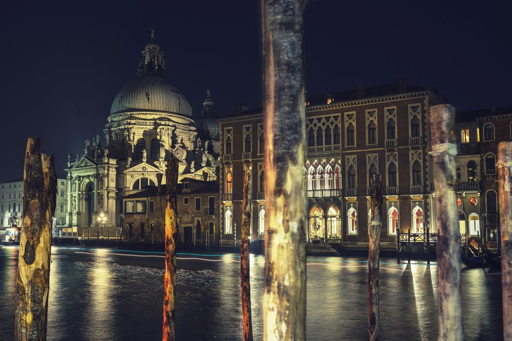Grand Canal by night in Venice