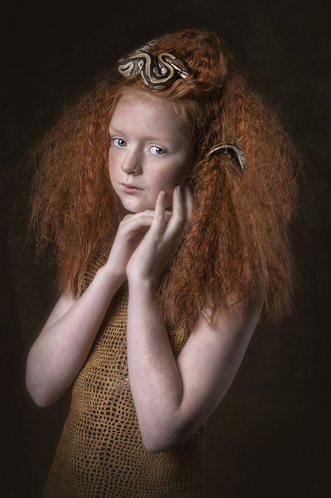 Nina with her friend the snake