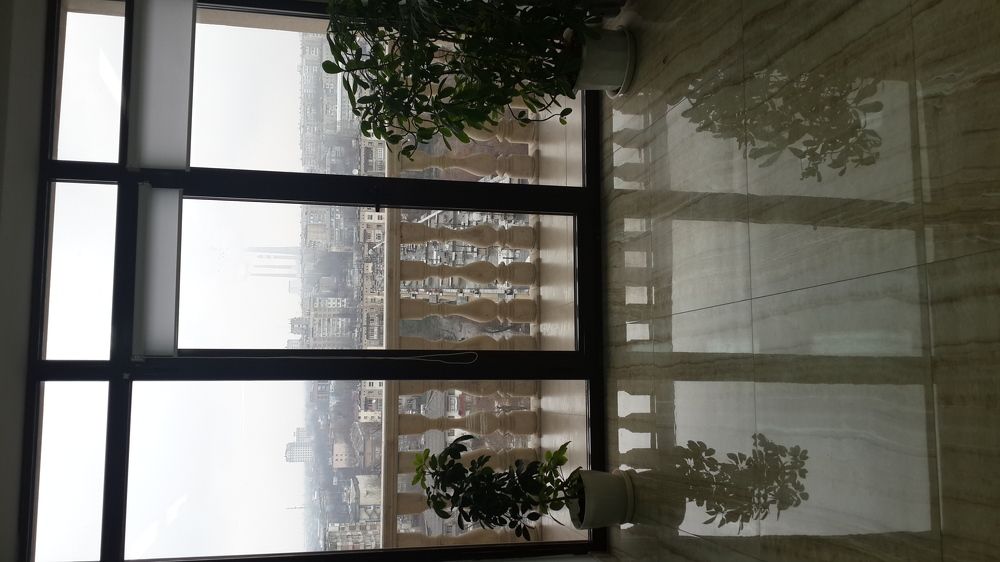 Bishkek city behind glass
