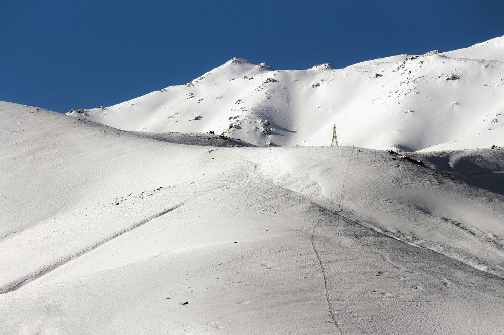 Bluesky in winter mountain