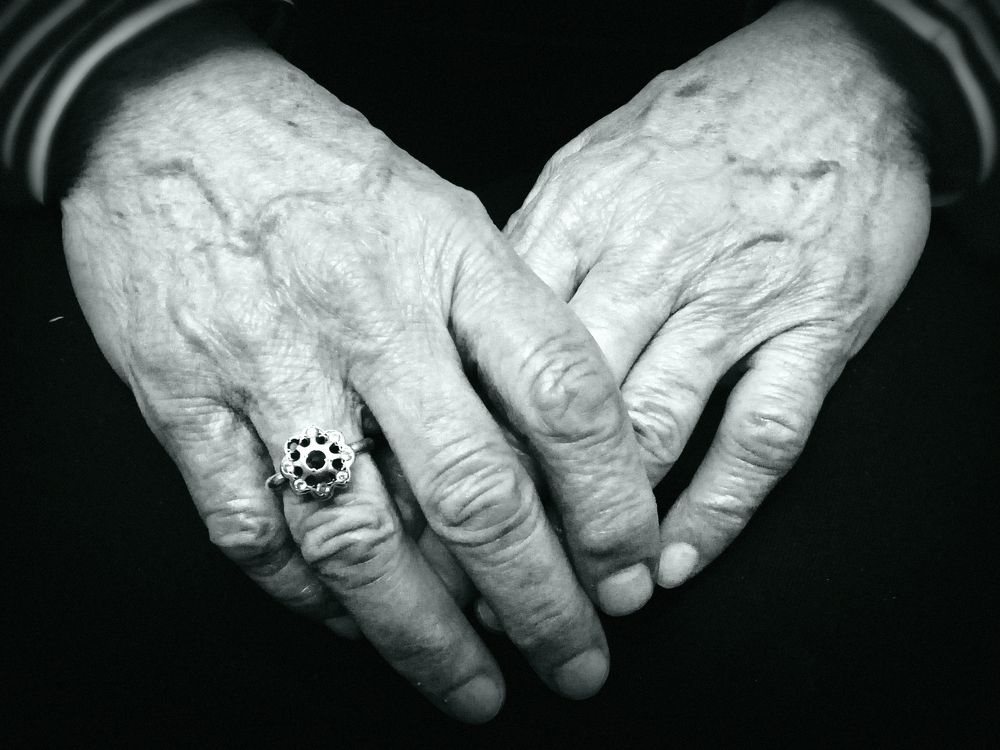 Hands of a 86 year old woman