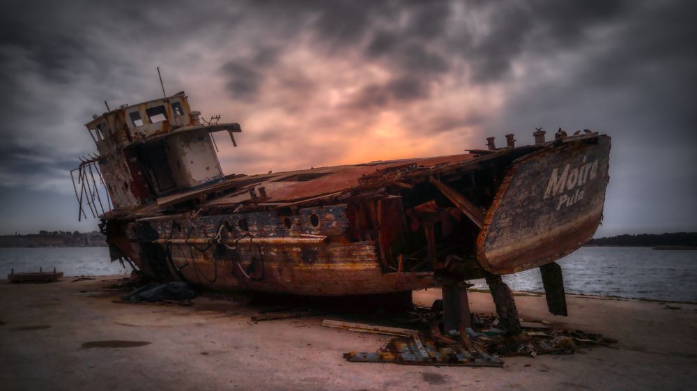 Old rusty ship