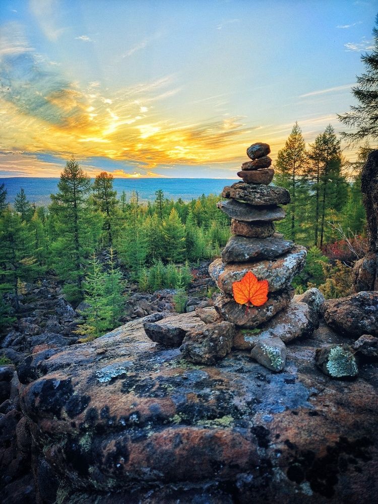 Закат в тайге.