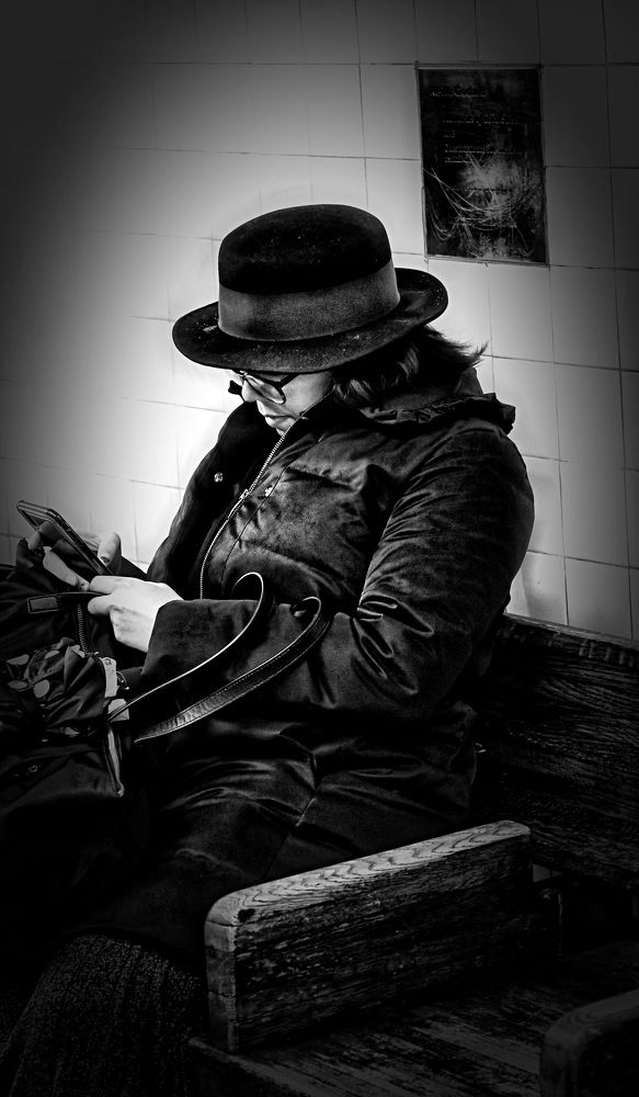 Waiting for the train