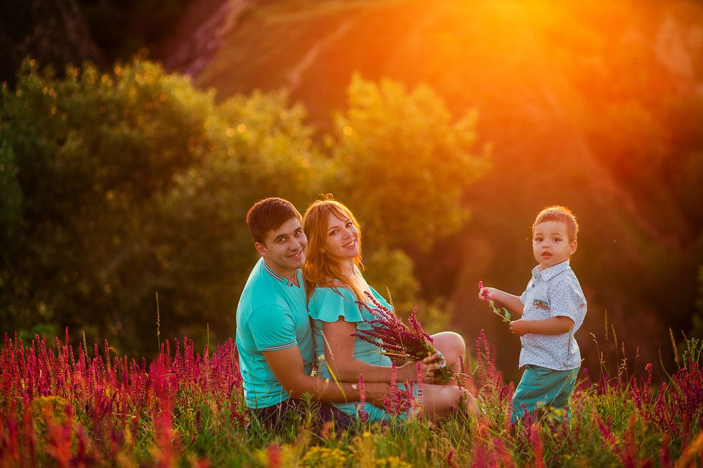 Семейная закатная съемка