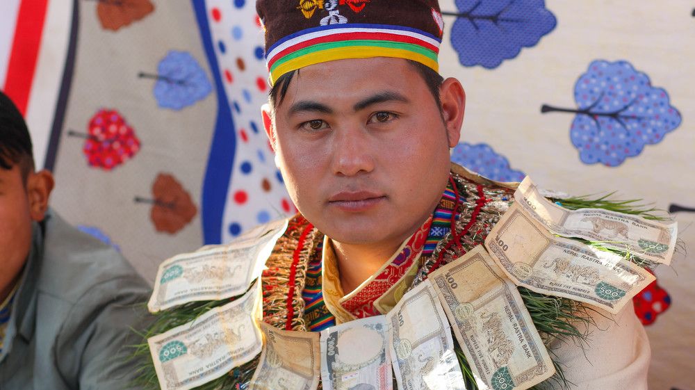 Portrait of a young Tamang bridegroom