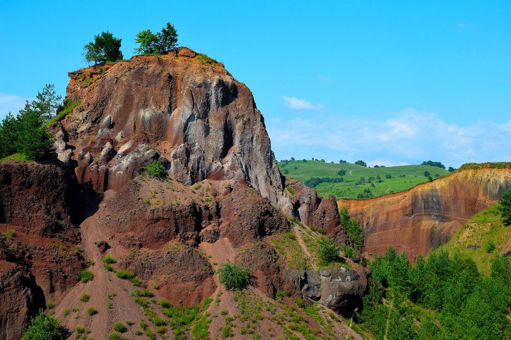 The colors of extinct vulcano of Racos, Brasov, Romania, Heghes Peak
