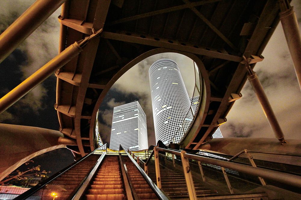 Bridge fragment, Azrieli Center. Tel Aviv. Israel.