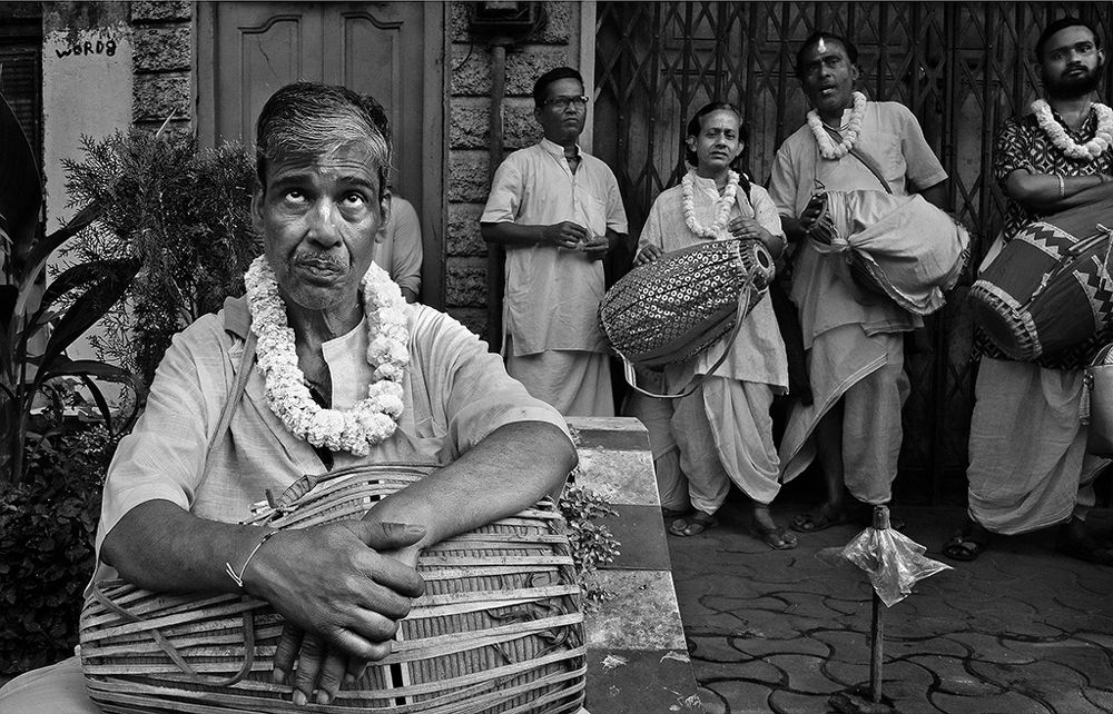 Waiting for procession