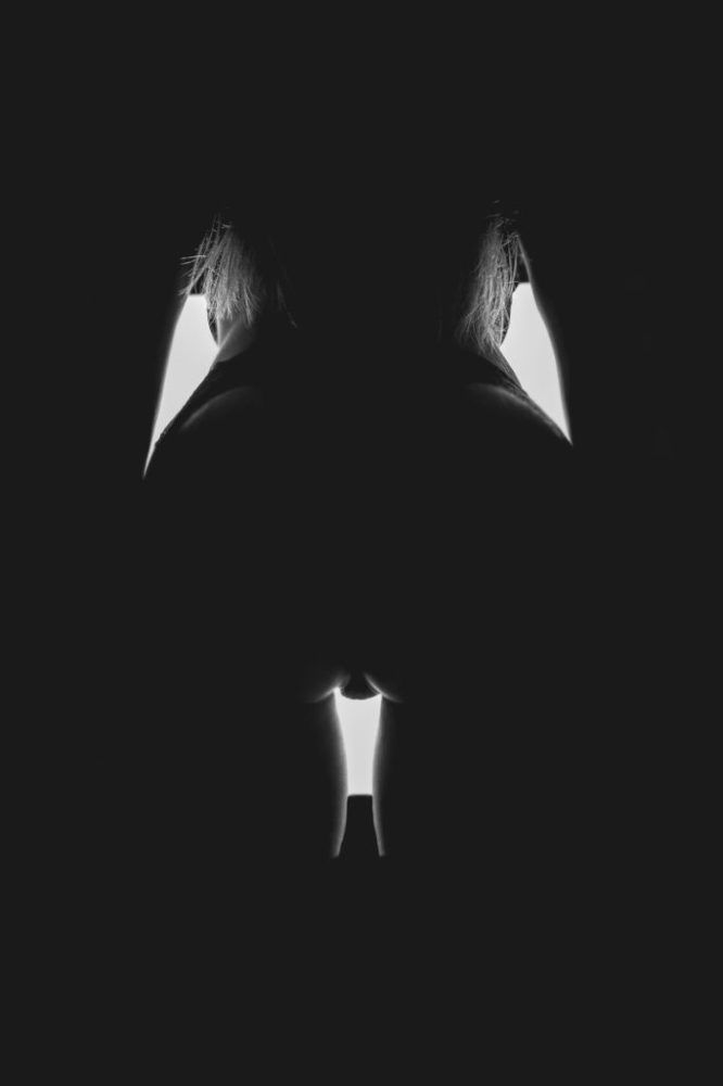 black and white silhouette