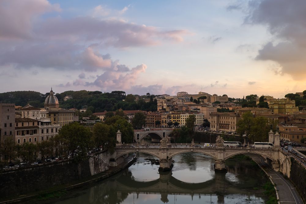 Вид на Рим из Замка Святого Ангела