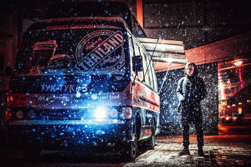 вечер на набережной в Красноярске