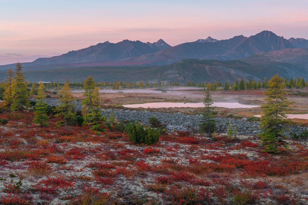 Плато Верхних Озер на рассвете.
