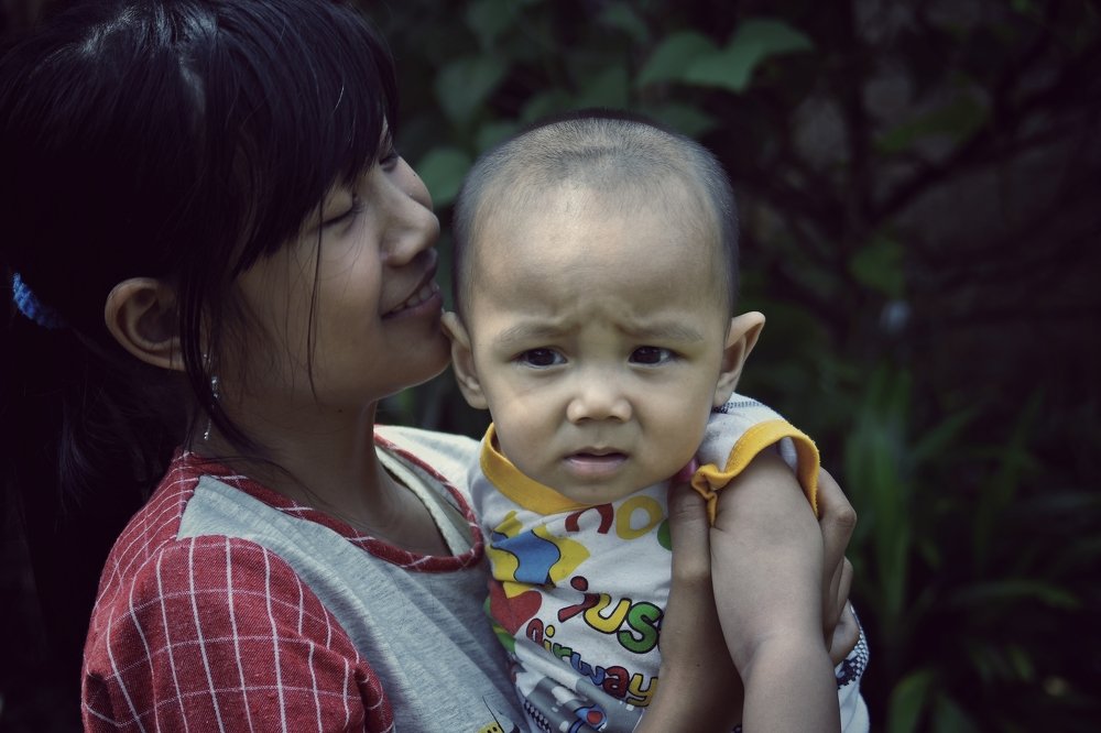 little mommy and child